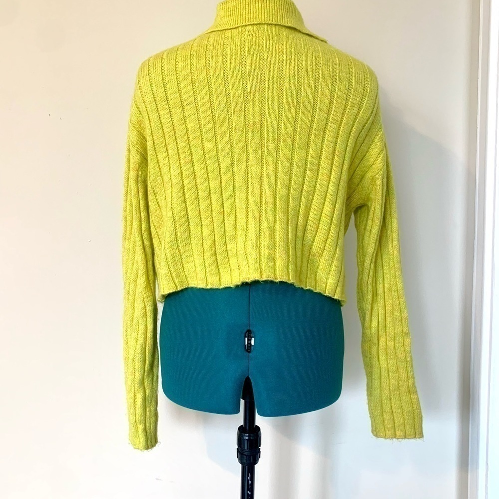 Wild Fable cable knit cropped cardigan button front sweater boho hobo Small - Picture 7 of 7